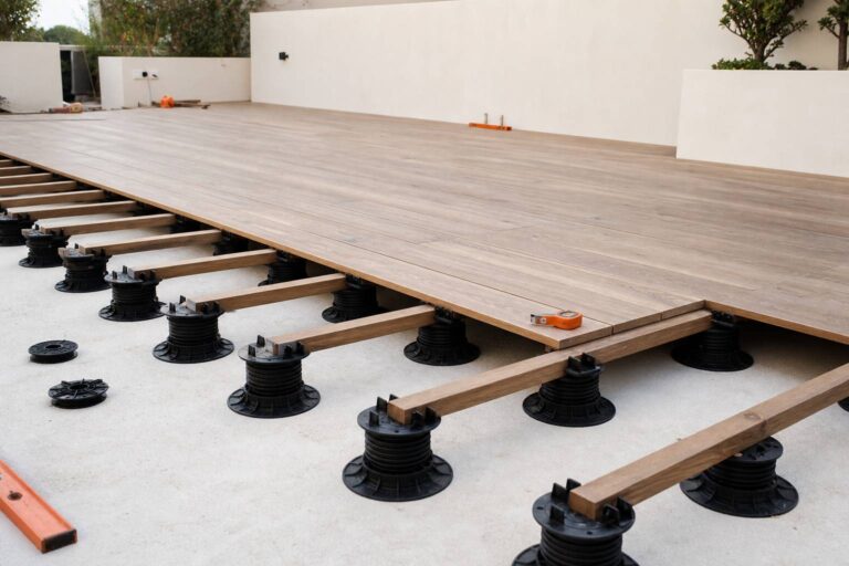 Terrasse sur plots : principe, pose et avantages