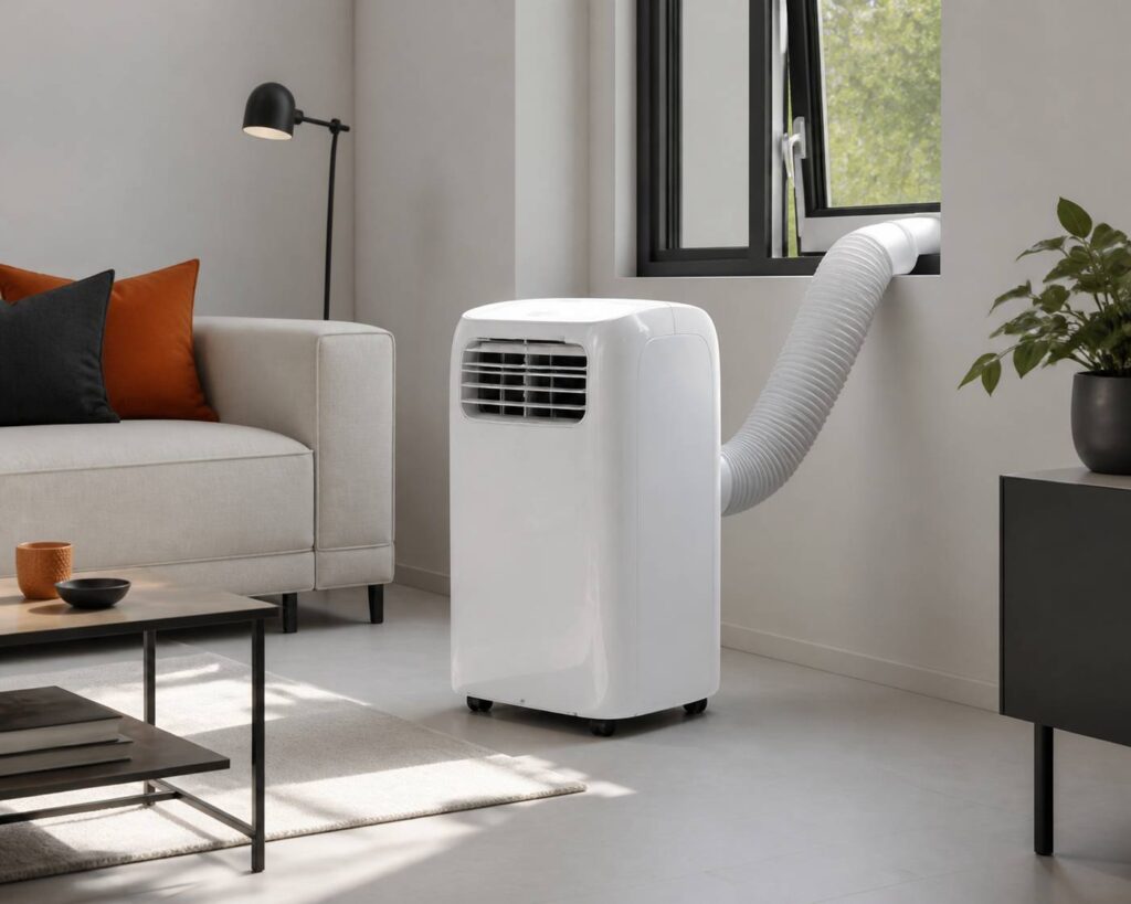 Climatiseur monobloc mobile avec une gaine vers la fenêtre